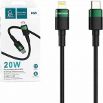 Kabel USB Denmen USB-C - Lightning 1 m Czarny (34352)