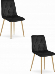 Leobert Krzesło LIBRA - black velvet / wood color legs x 2