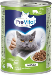 PREVITAL Cat Food Sterile Beef in Sauce - Wet Food for Cats - 415g