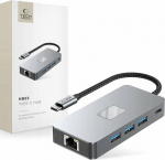 TECH-PROTECT HB05 HUB ADAPTER 9IN1 TYPE-C + USB2.0 + USB3.0 + HDMI 4K 60HZ + SD/TF + PD100W + RJ45 1000M SPACE GREY