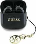 Headphones TWS Guess Glossy Effect Printed Classic Logo & Charm czarny