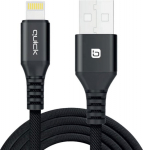 Kabel USB Quick USB-A - Lightning 1.5 m Czarny (4752168141243)
