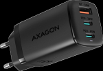 Axagon GaN wallcharger <240V / 3x port (USB + dual USB-C), PD3.0/QC4+/PPS/Apple. 65W total power