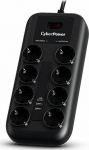 Power Strip CyberPower Surge 8 sockets 1.8 m czarna (P0820SUF0-DE)