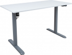 Desk ERGO LIGHT with 1 motor 120x60xH73-118cm, white/silver grey