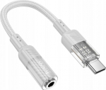 HOCO adapter AUX Typ C do Jack 3.5 mm LS37 0.15 m transparent gray