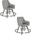 Leobert Krzesło JORK360 - silver gray velvet / black legs x 2