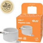 Club3D Lifestyle USB-C Magnetic cable 240W 2m wei&szlig; St/St