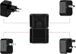 iKaku KSC-174 Multi Power Plug adapter from/to UK 3pin - Euro 2pin - US (USA