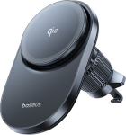 Baseus PrimeTrip VC1 Pro z inductive charger Qi2 on the air vent - czarny - 15W inductive car charger