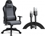Armchair SENSE7 Spellcaster FUKU fabric black and gray + kabel usb