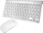Lamex Keyboard + Optical Mouse Mini Set / Aluminium / White