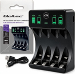 Qoltec Battery charger Ni-MH Type R03 AAA R6 AA | LCD | kabelUSB-C