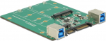 Delock Converter SATA / USB 3.1 type B socket> M.2 / mSATA slot - Speicher-Controller - mSATA, M.2 - M.2 Card / mSATA - SATA 3Gb/s, USB 3.1 (Gen 2)