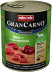 ANIMONDA GranCarno Adult Beef and duck hearts - wet dog food - 800g