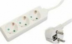 MicroConnect 3-way Schuko Socket 1.8M White, Without ON/OFF Switch