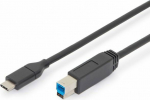 Cable USB Digitus USB-C - USB-B 1.8 m Czarny (AK-300149-018-S)