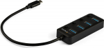 StarTech.com 4 Port USB C Hub, USB-C to 4x USB 3.0 Type-A Ports with Individual On/Off Port Switches, SuperSpeed 5Gbps USB 3.1/3.2 Gen 1, USB Bus Powered, Portable, 10" Attached Cable - Windows/macOS/Linux (HB30C4AIB) - Hubb - 4 x USB 3.1 Gen 1 - wri ...
