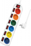 LogiLink 6 sockets 1.5m Colourful - Listwa zasilająca 6 sockets CEE 7/3 1.5m Colourful