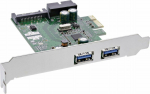 Controller InLine InLine&reg; 2+2ports USB 3.0 host controller, PCIe, with SATA power and LP bracket
