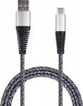 2GO USB Lade-/Datenkabel USB Type-C 3.1 Nylon 100cm silber