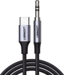 Cable USB Ugreen USB-C - mini Jack 3.5 mm 1 m Czarny (UGR1190BLK)