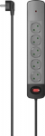 Hama anti-overvoltage 5 SCHUKO sockets,1.5M - Power inverters | HAMA | 6 sockets | SCHUKO | 1.4m | szara | czarna| 3680W | 18000A