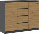 Topeshop CHEST 2D4S - ANTHRACITE / DĄB ARTISAN