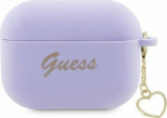 Guess Case Guess GUAP2LSCHSU Apple AirPods Pro 2 cover purple/purple Silicone Charm Heart Collection