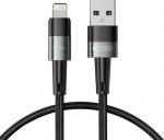 USB-kaabel Apple iPhone Lightning otsikuga, 25cm, 12W/2.4A, tumehall, Tech-Protect
