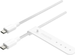 Zagg mophie charge stream - USB-kabel - 24 pin USB-C (hane) till 24 pin USB-C (hane) - 3 m - USB Power Delivery (60W) - vit