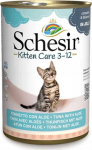 Schesir Kitten Care 3-12, wet karma, for kittens, tuna with aloe, 140 g, puszka