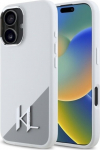 Karl Lagerfeld KLHMP16SSCMKMPCH Hardcase Silicone Initial Metal Logo Ma for iPhone 16 6.1" / white
