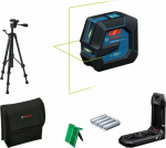 BOS BOSCH. CROSS LASER GLL 20-22 G GREEN + HOLDER LB 10 + TRIPOD BT 150