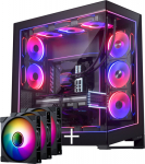 PHANTEKS NV-Series NV9 MK2 PC-Geh&auml;use, EATX, DRGB, Tempered Glass - schwarz & M25 Gen2 PWM D-RGB L&uuml;fter 3er-Pack - Reverse Blade, 140mm, schwarz + DRG
