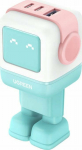 Ugreen charger Ugreen Nexode wall charger RG (Robot GaN), 2x USB-C + USB, 65W (pink - niebieska)