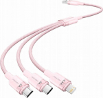 Kabel USB 2.0 A do 3w1 3A Vention CTPPG 1.5M (pink)