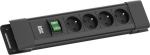 Bachmann CONNECTUS 4xUTE 1xSchalter 2.0m CEE7/7 Schwarz