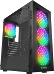 Rampage PLAID V1 Obudowa PC z oknem 4x fan 120mm RGB czarna - Rampage PLAID V1 Obudowa PC z oknem 4x fan 120mm RGB czarna
