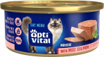 OptiVital mini puszka - Mus dla dorosłych kot&oacute;w z łososiem MSC 85g