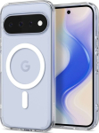 &Uuml;mbris Ultra Hybrid (MagFit), Google Pixel 11, l&auml;bipaistev valge Qi2/MagSafe ringiga, Spigen