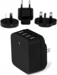 StarTech.com 4-Port Travel USB Wall Charger - 34W/6.8A International Travel Adapter - Portable USB Charging Station (USB4PACBK) - power adapter - 34 Watt - 6.8 A - 4 output contacts (USB) - svart - for P/N: USBLT1MW, USBLT1MWS, USBLT2MBR, USBLT2MW, U ...