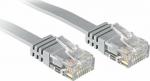 Lindy Patchcord Cat.6, U/UTP, flat, 0.3m, szary (47490)