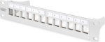DIGITUS Patchpanel 1HE 10" 12-Port Modular grau