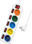 LogiLink 5 sockets 1.5m Colourful - Listwa zasilająca 5 sockets CEE 7/3 1.5m Colourful