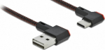 DELOCK USB-A 2.0 Stecker < USB-C angled plug 0.2m SW