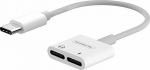 Adapter USB Somostel SMS-BZ06 USB-C - Jack 3.5mm + USB-C White (28857)
