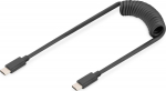 DIGITUS Ladekabel USB-C->USB-C Spiralkabel 1m schwarz