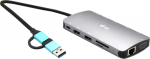 i-tec USB 3.0 / USB-C / Thunderbolt 3x Display Metal Nano Docking Station 2xHDMI 1x VGA LAN Czytnik kart 5x USB+ Power Delivery 100W - Docking Station - i-tec docking station USB 3