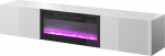Cama MEBLE RTV cabinet SLIDE 200K with electric fireplace 200x40x37 cm all in gloss white